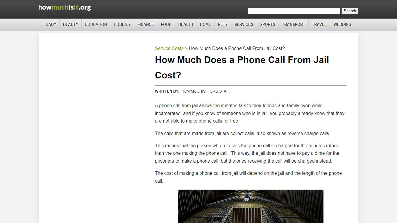 How Much Does a Phone Call Cost From Jail? | HowMuchIsIt.org